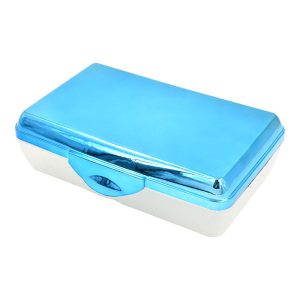 Metallic Pencil Case Box-Blue